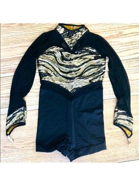 Weissman Black and Gold Performance Adult Dance Costume